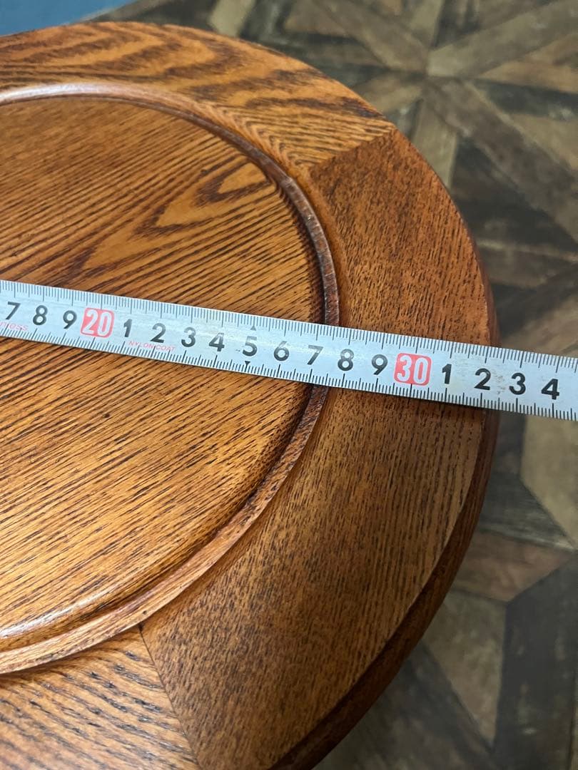 李朝家具 収納付き丸型スツール インテリア サイドテーブル けやき アンティーク