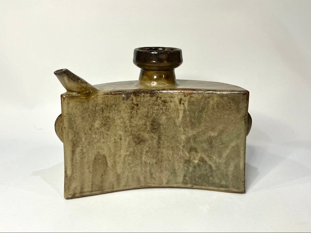 【人間国宝】金城次郎 壺屋焼 海老 魚 文 抱瓶