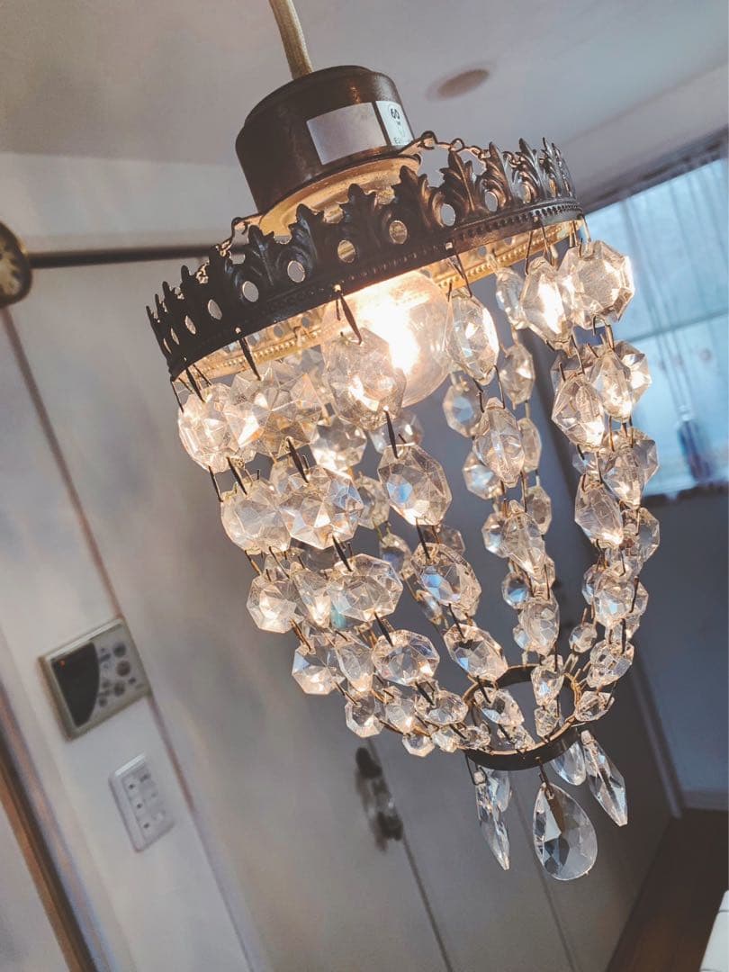 ローラアシュレイ　ガラスシェード　シャンデリア　アンティーク