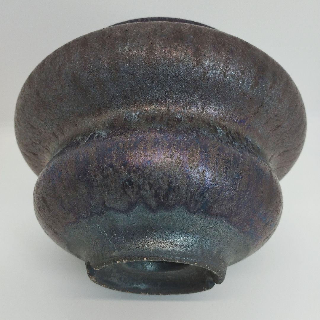 細川政己 植木鉢 大鉢 釉薬 斑模様 新品未使用品