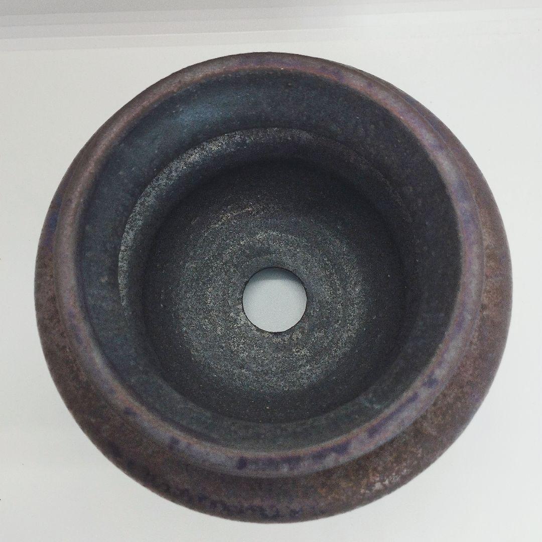 細川政己 植木鉢 大鉢 釉薬 斑模様 新品未使用品