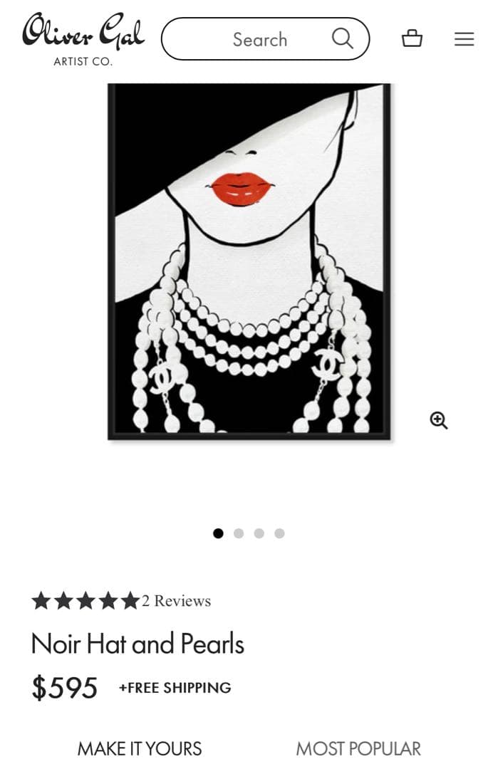 新作　正規　オリバーガル　キャンバス　アート　パネル　 シャネル　CHANEL