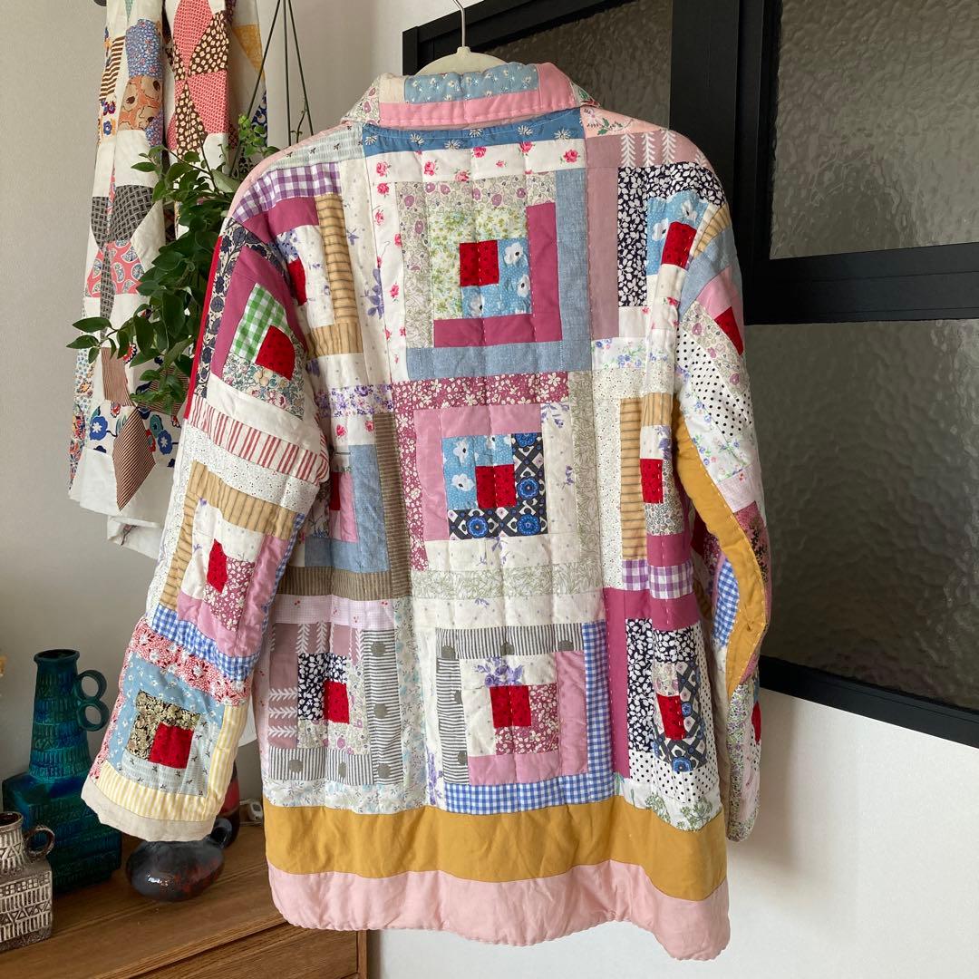 ハンドメイド パッチワークキルト キルティングジャケットビンテージ