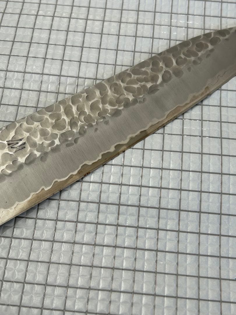 仙助 牛刀 包丁 越前打刃物 青紙スーパー 210mm 鎚目 こげ茶合板柄