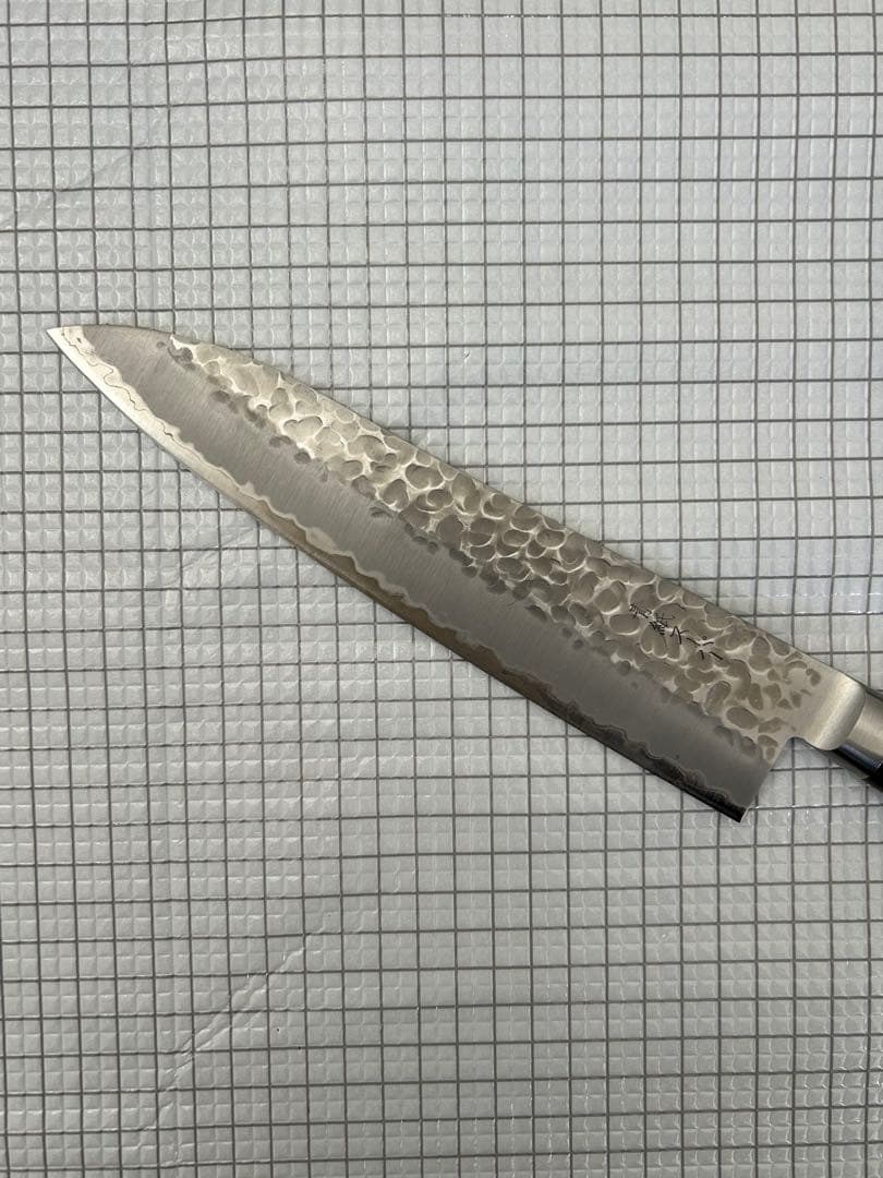 仙助 牛刀 包丁 越前打刃物 青紙スーパー 210mm 鎚目 こげ茶合板柄