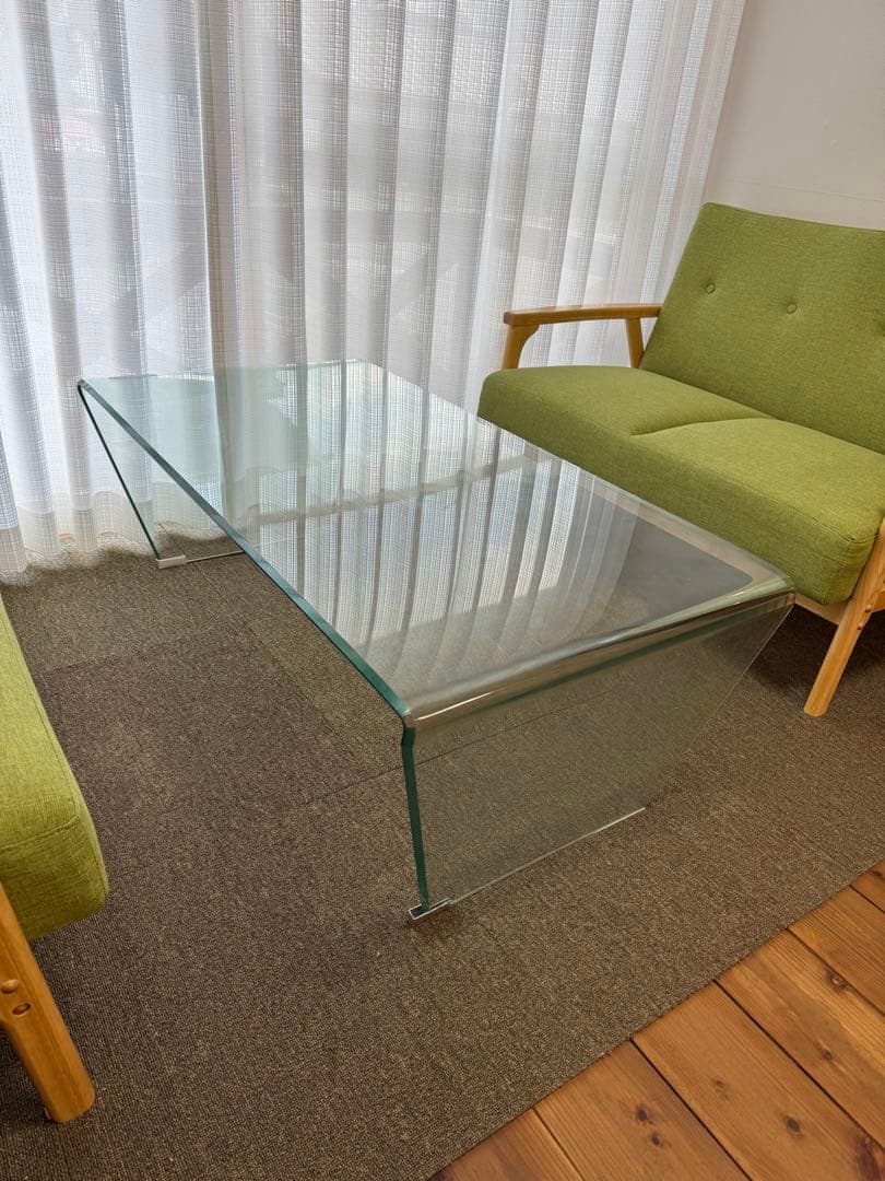 【直接取引のみ】 ガラステーブル テーブル ガラス 透明テーブル ローテーブル