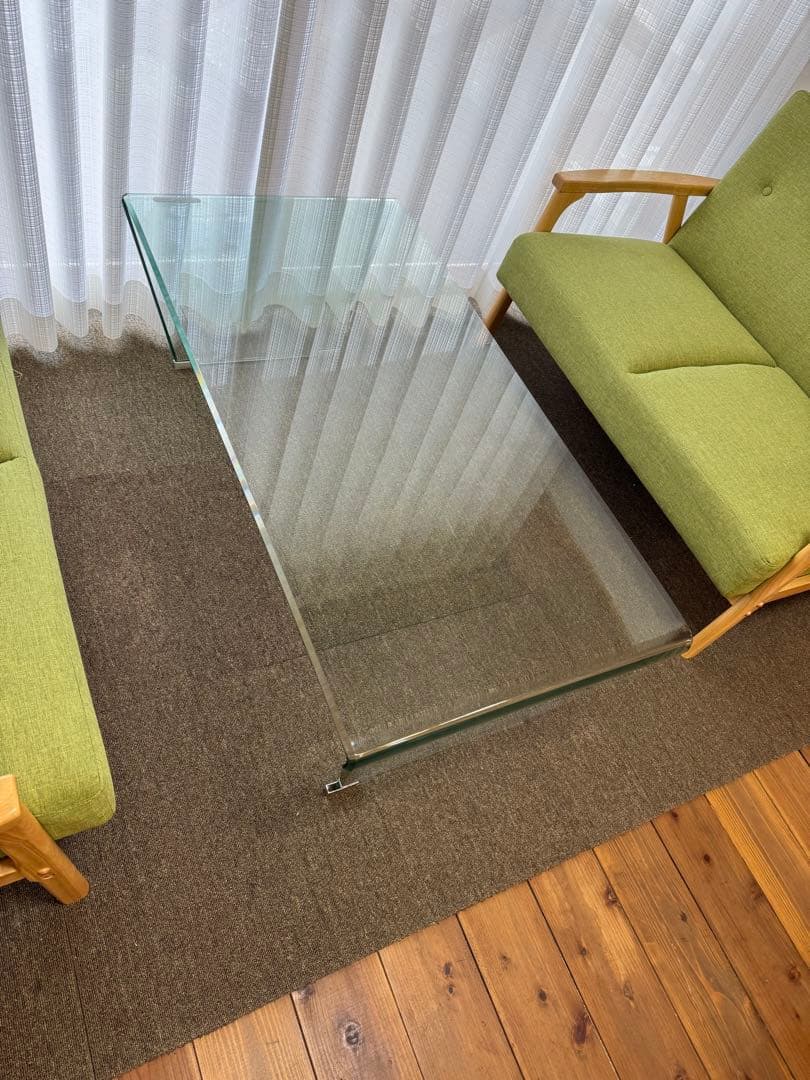 【直接取引のみ】 ガラステーブル テーブル ガラス 透明テーブル ローテーブル