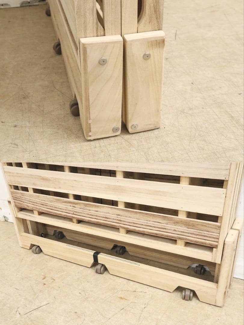 桐らくねプレミアム】折り畳みベッド・総桐・シングルサイズ・日本製