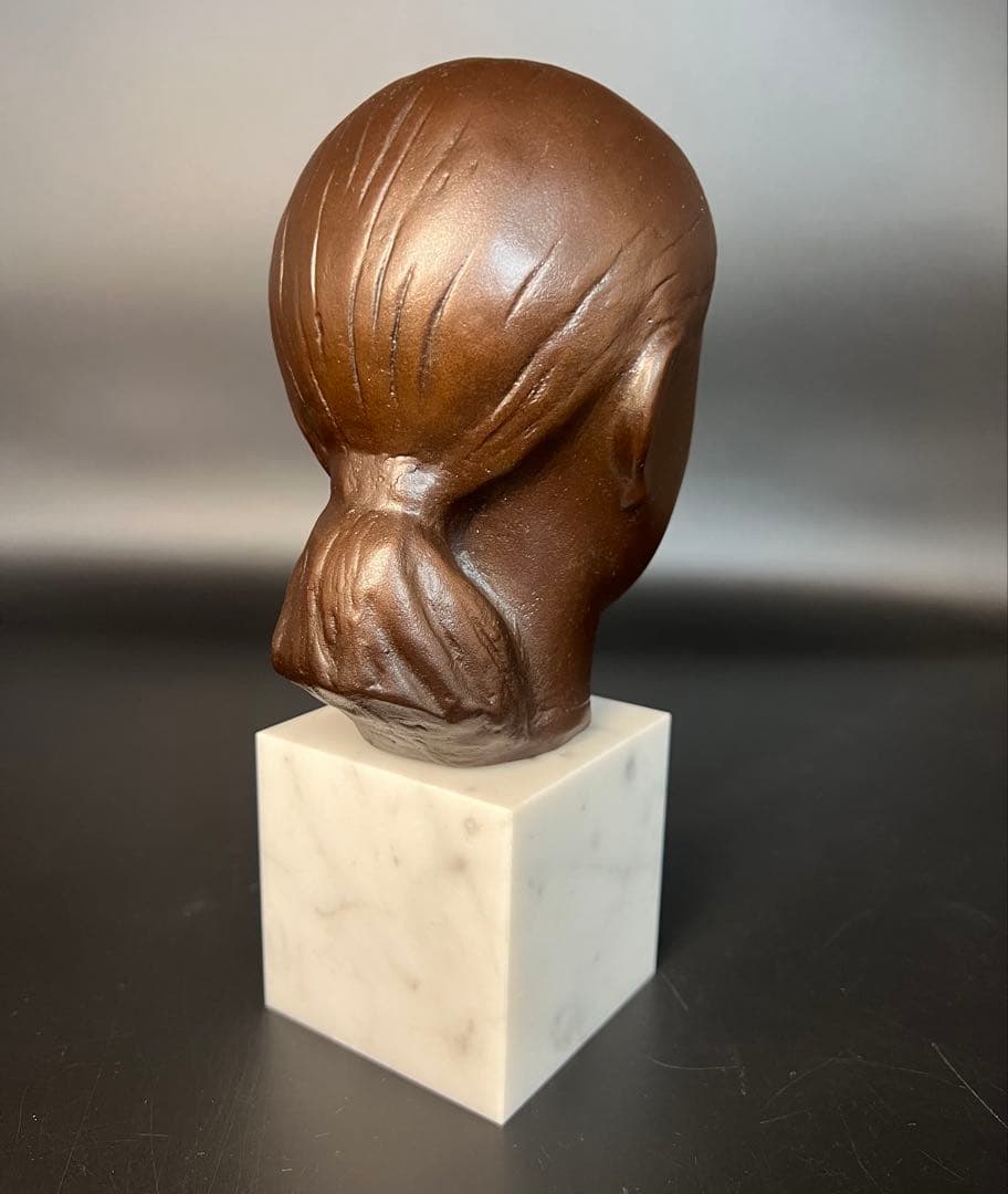 ◎古道具 庵々◎ ブロンズ頭像「ローラ」 舟越保武 作◎共箱在銘置物