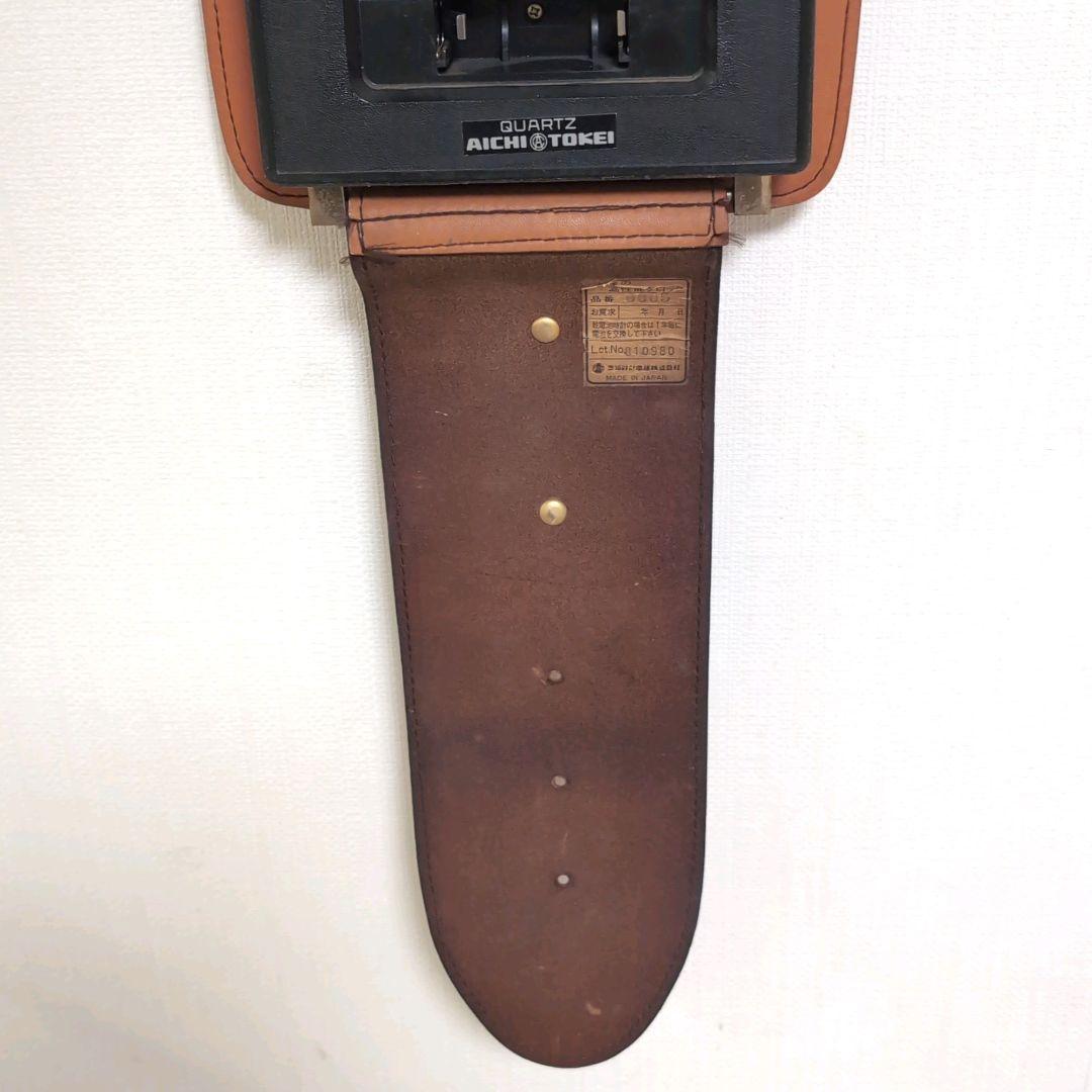 レア商品】カリモク 腕時計型壁掛け時計 革製 愛知時計 動作難あり