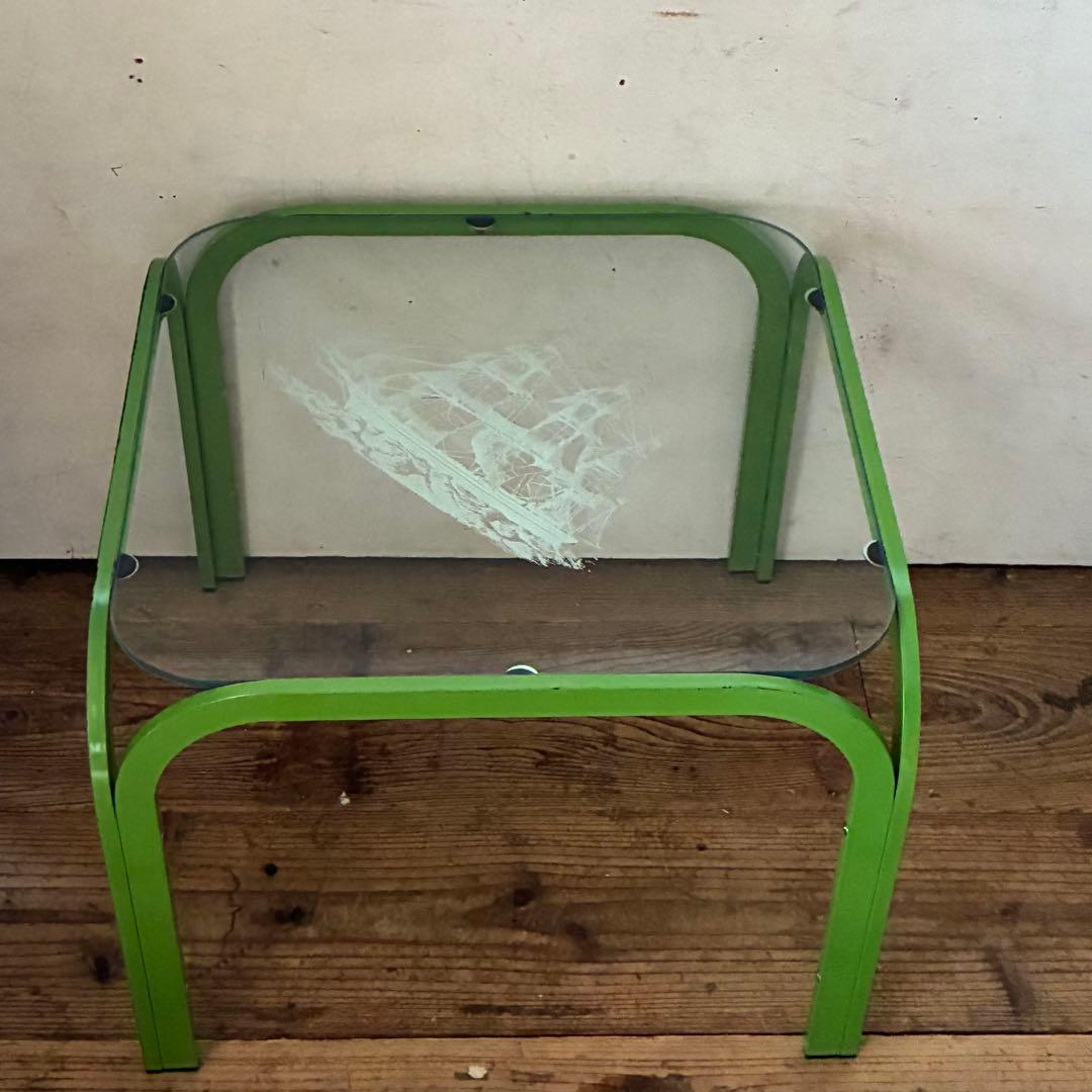 80’s-90’s ヴィンテージレトロ ガラステーブル