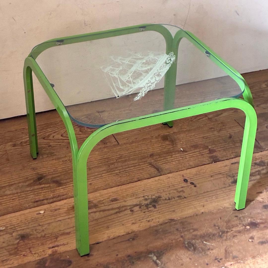 80’s-90’s ヴィンテージレトロ ガラステーブル