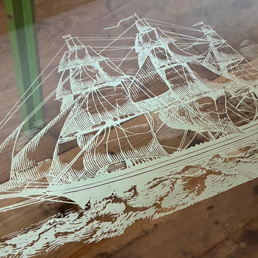 80’s-90’s ヴィンテージレトロ ガラステーブル