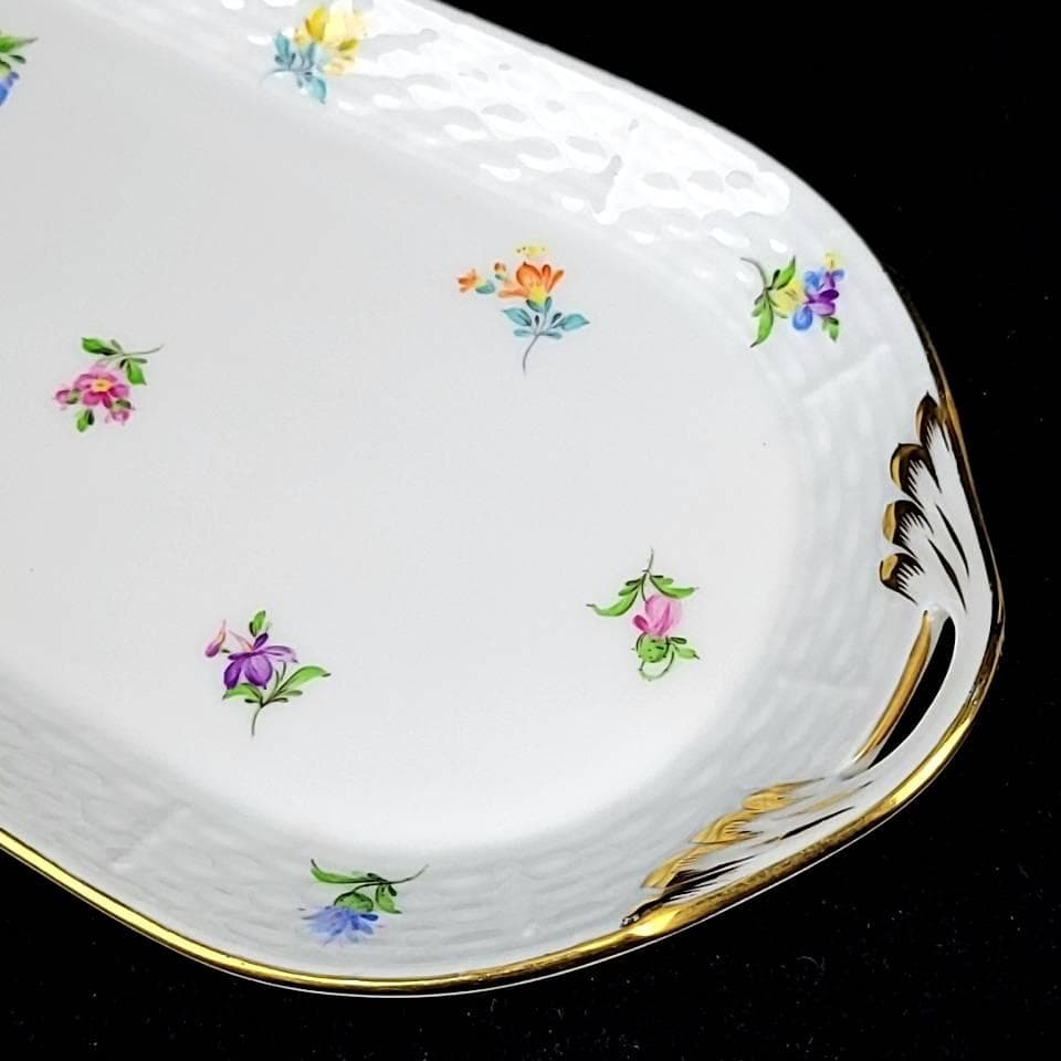 ▽美品▽ヘレンド　ミルフルール　小花散らし　プレート　サンドイッチトレイ