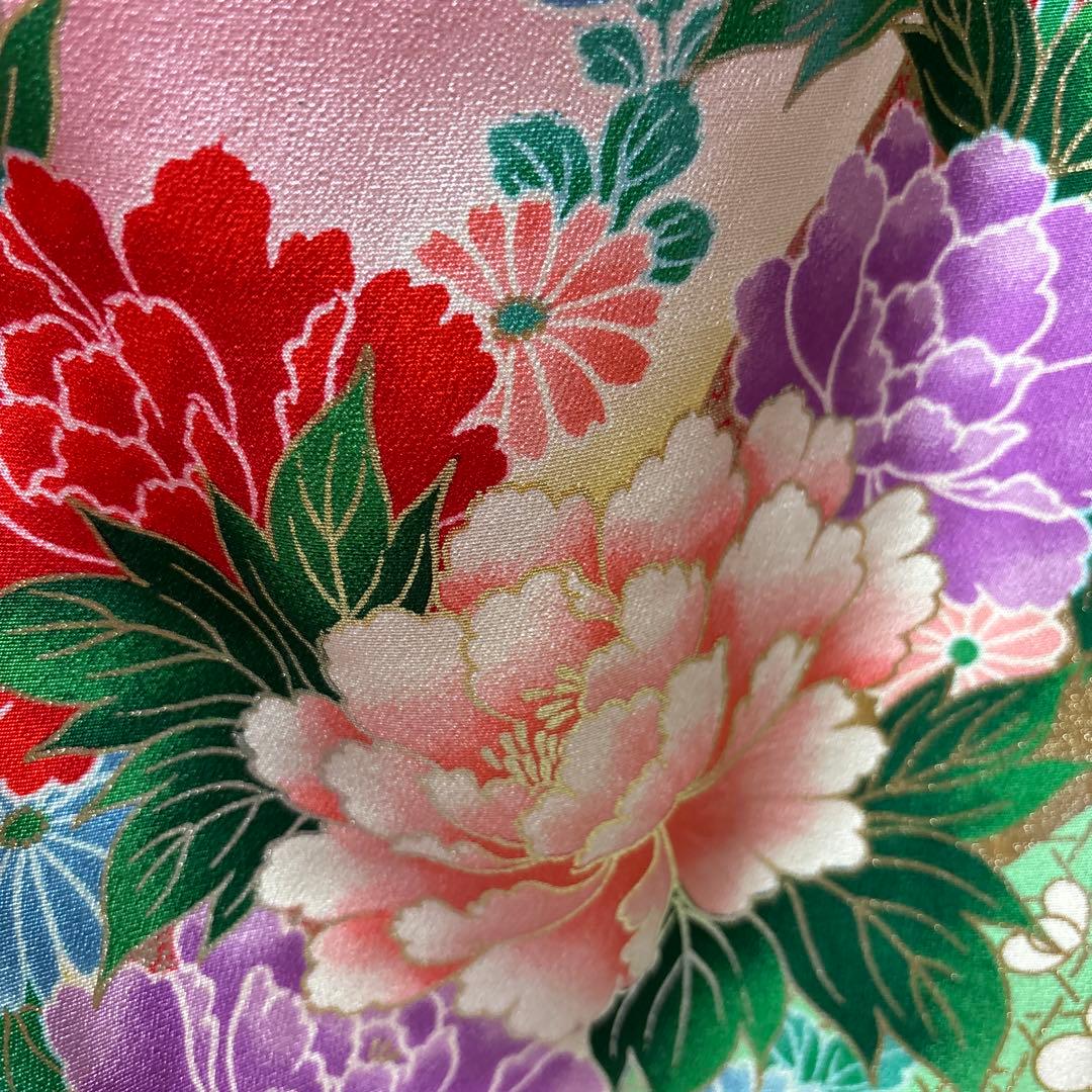 七五三　着物セット　7歳　ピンク色　紫色　正絹　美品