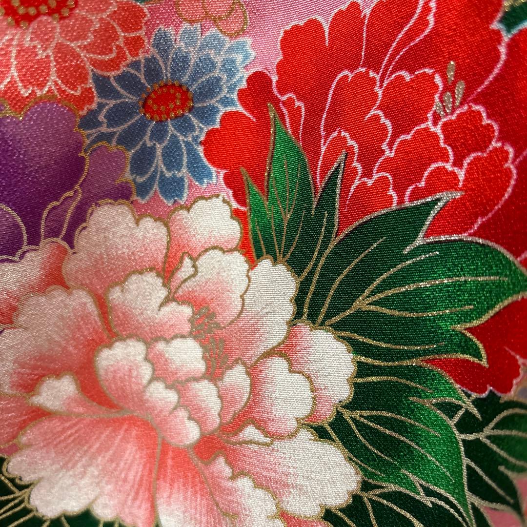 七五三　着物セット　7歳　ピンク色　紫色　正絹　美品