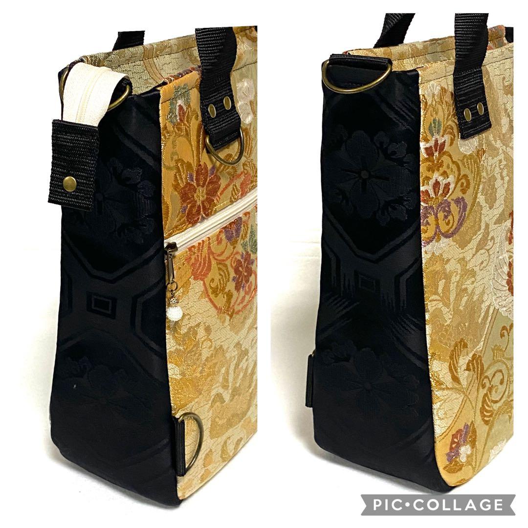 388 帯リメイク 鳳凰の縦型リュック 3wayバッグ