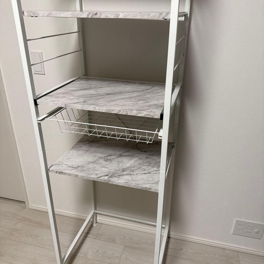 レンジ台 ゴミ箱上 ラック シェルフ スリム