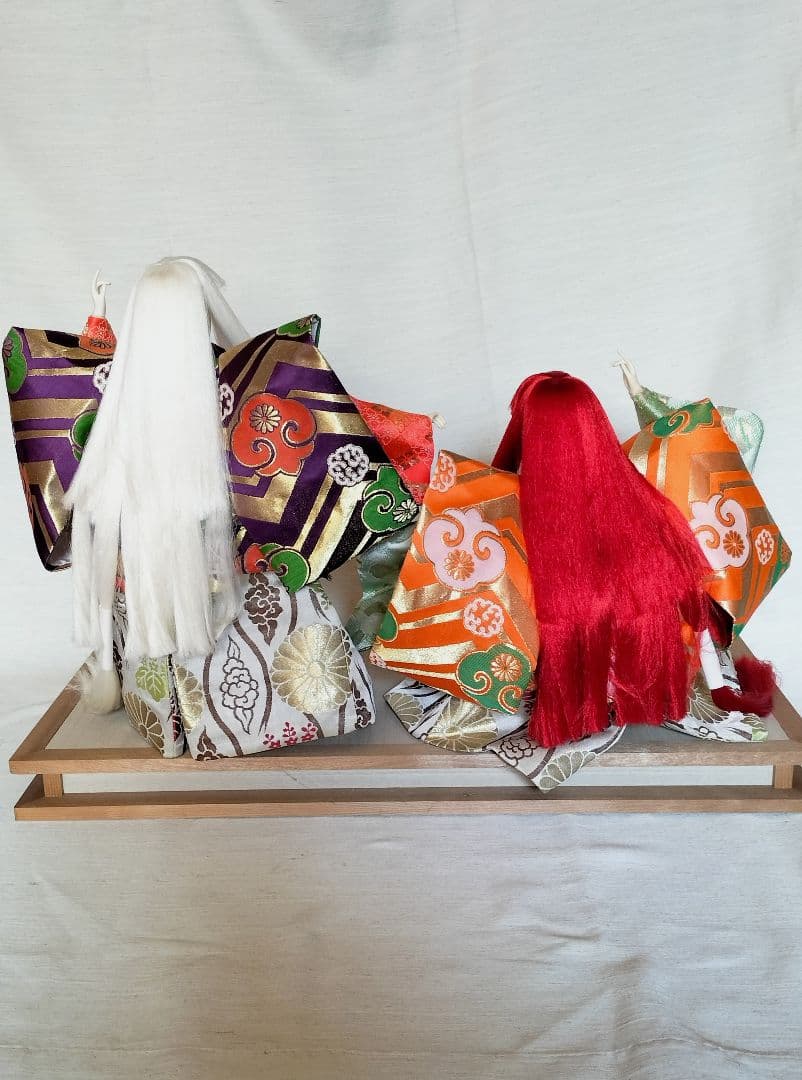 連獅子　日本人形　置物　寿美礼作