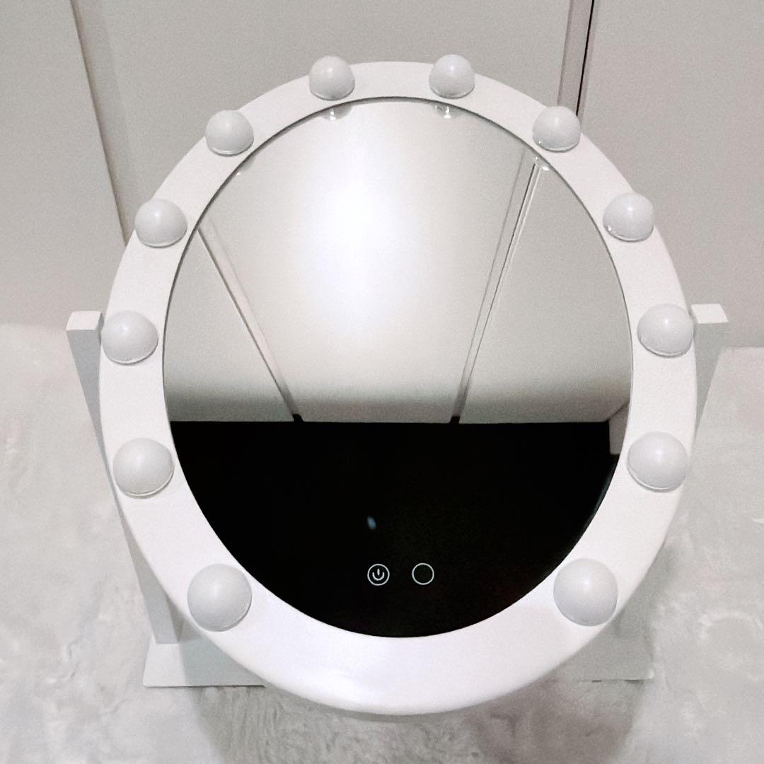 Francfranc フッツェハリウッドミラーラウンドLホワイト【女優ミラー】