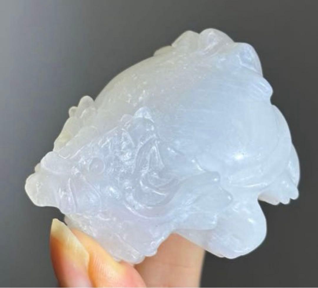 値下げ　希少　高品質　強シラー　ホワイト　ムーンストーン　大きめ　龍亀　ロングイ