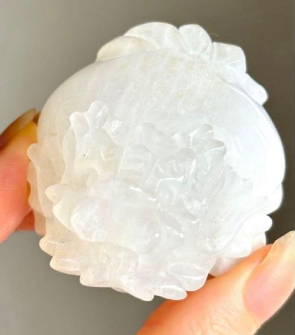 値下げ　希少　高品質　強シラー　ホワイト　ムーンストーン　大きめ　龍亀　ロングイ