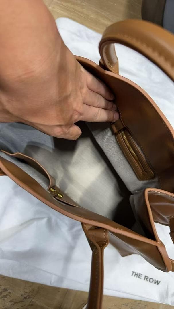 即日発送マルゴー ブラウンレザートートバッグ