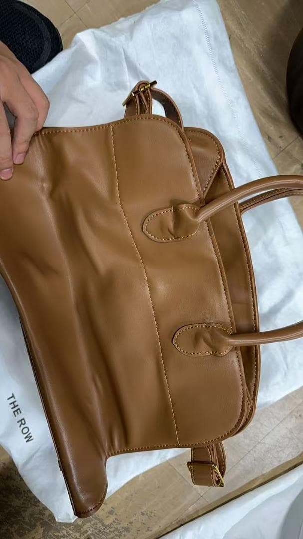 即日発送マルゴー ブラウンレザートートバッグ