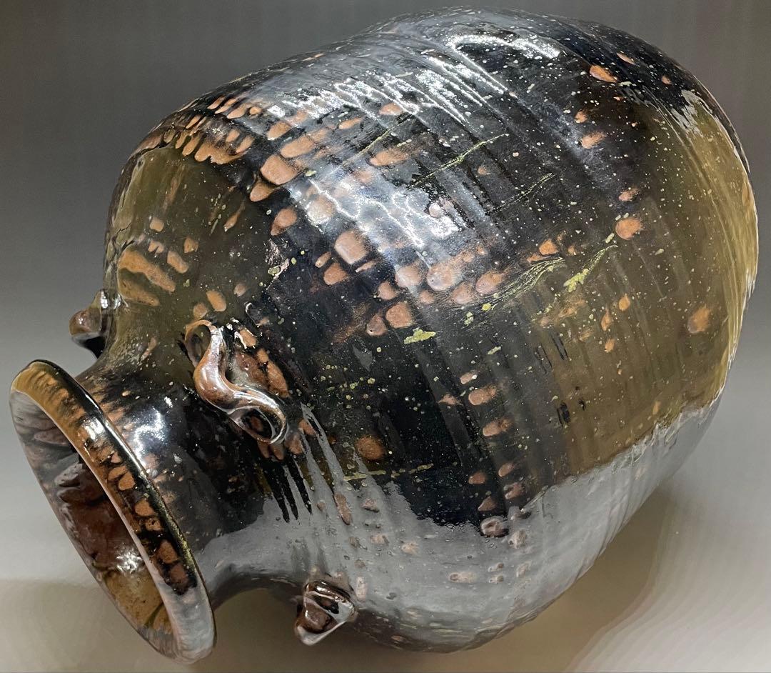 丹波焼 丹泉窯 四耳壺 葉茶壺 特大40cm e9033 - メルカリ