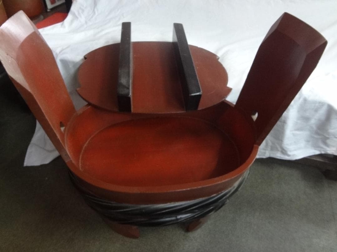 おひつ●お祝い膳赤飯アンティーク雑貨　古道具　大正期　小ぶりな木製のおかもち型