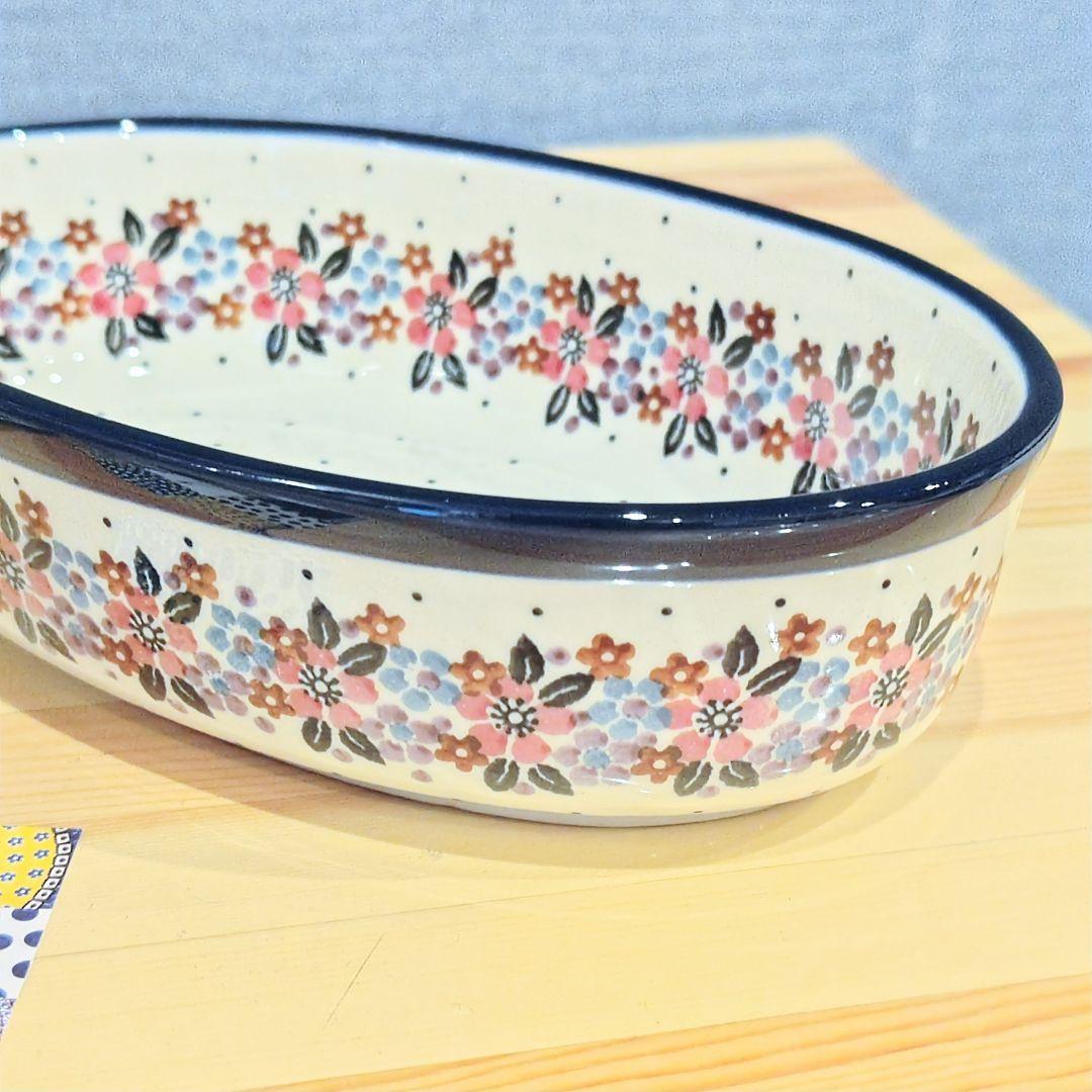 ②★レア柄★ポーリッシュポタリー　オーバルプレート＆ミニ皿