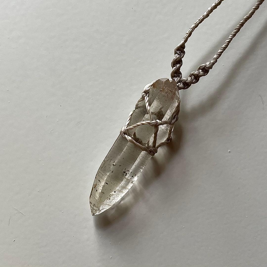 ヒマラヤ水晶 ガネッシュヒマール ＊ ハンドメイド マクラメネックレス 59