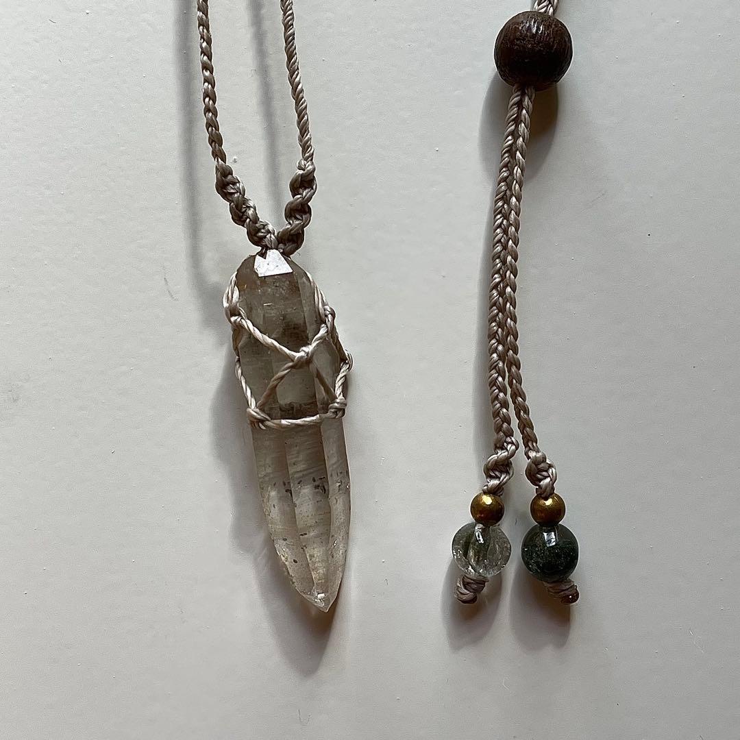 ヒマラヤ水晶 ガネッシュヒマール ＊ ハンドメイド マクラメネックレス 59