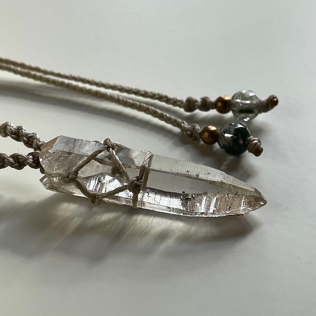 ヒマラヤ水晶 ガネッシュヒマール ＊ ハンドメイド マクラメネックレス 59