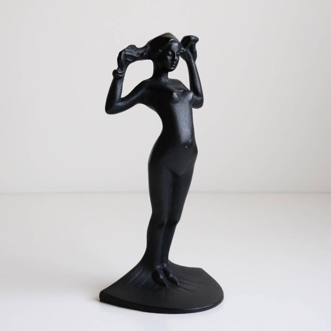 アールデコ ブックエンド 滝錬太郎 \"姉妹像 マチ\" 南部鉄器 アイアン 鋳物