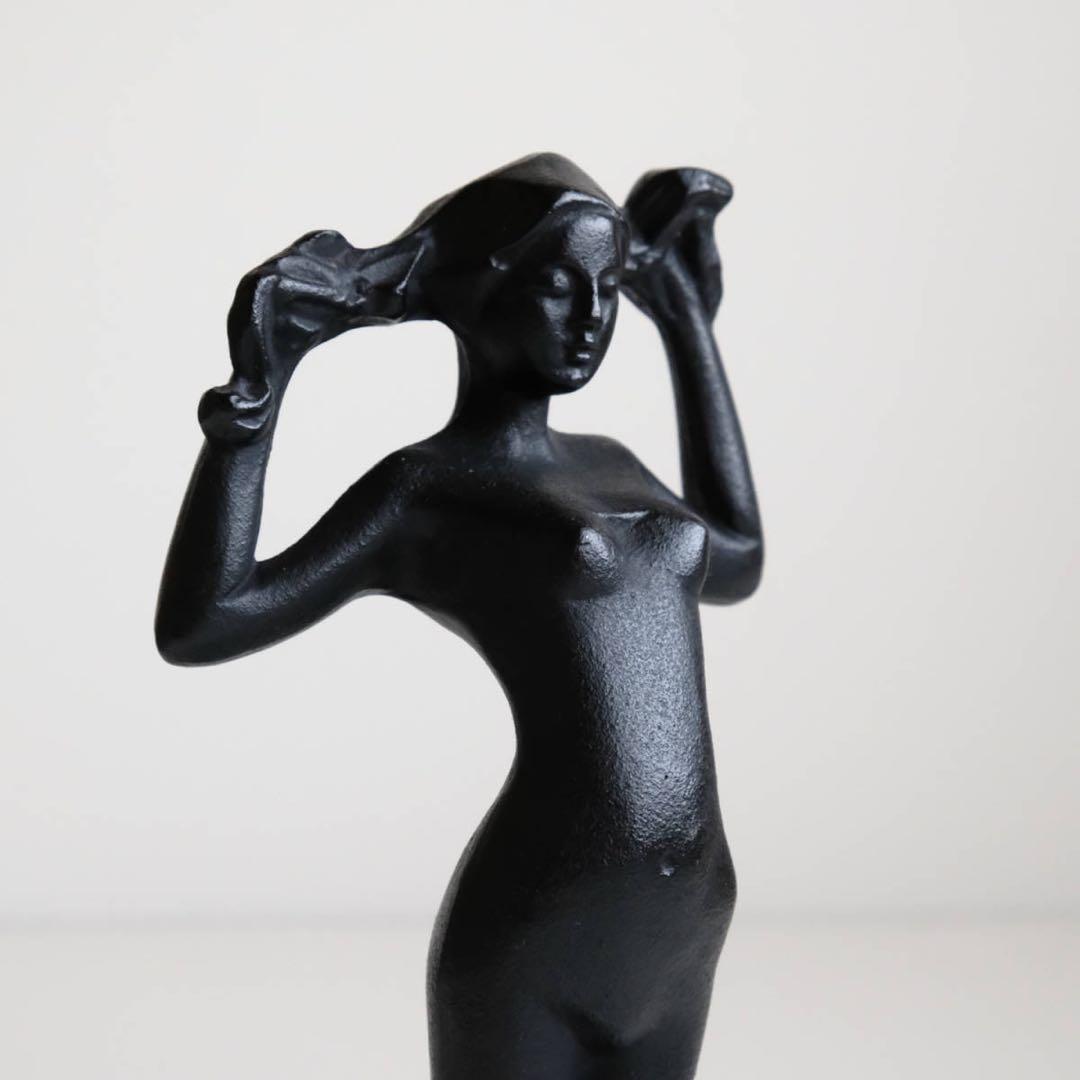 アールデコ ブックエンド 滝錬太郎 \"姉妹像 マチ\" 南部鉄器 アイアン 鋳物