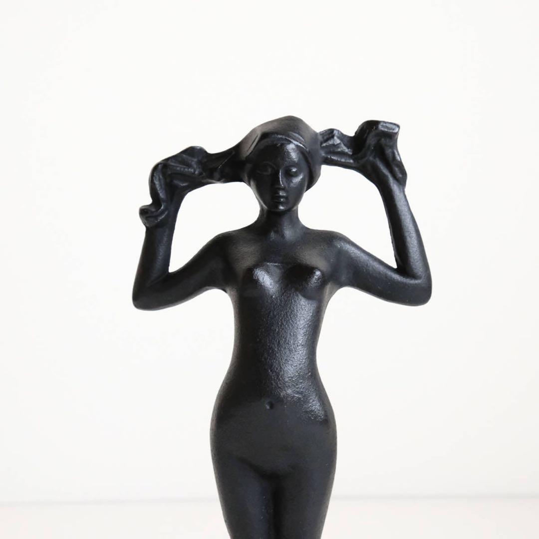 アールデコ ブックエンド 滝錬太郎 \"姉妹像 マチ\" 南部鉄器 アイアン 鋳物