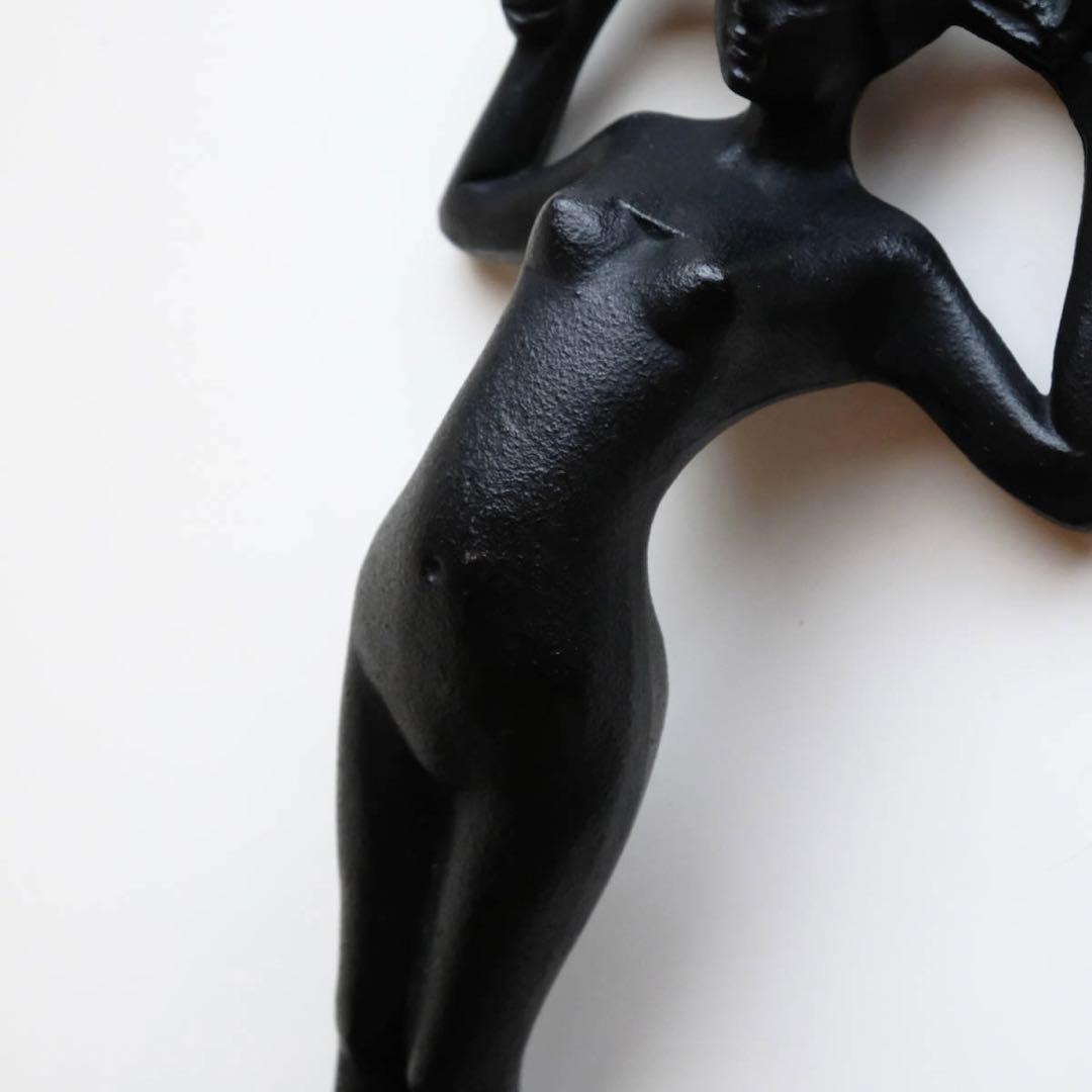 アールデコ ブックエンド 滝錬太郎 \"姉妹像 マチ\" 南部鉄器 アイアン 鋳物