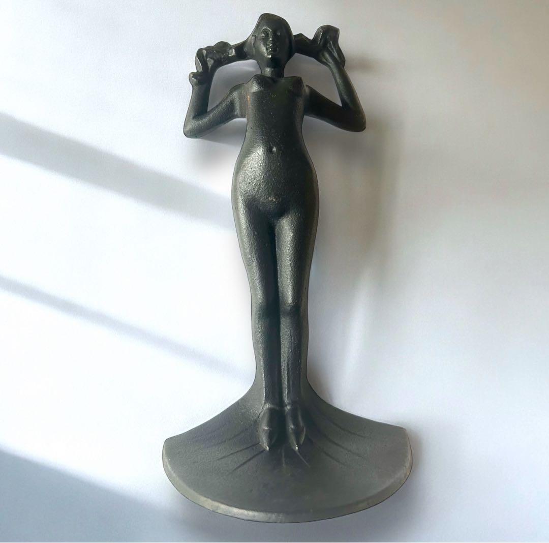 アールデコ ブックエンド 滝錬太郎 \"姉妹像 マチ\" 南部鉄器 アイアン 鋳物