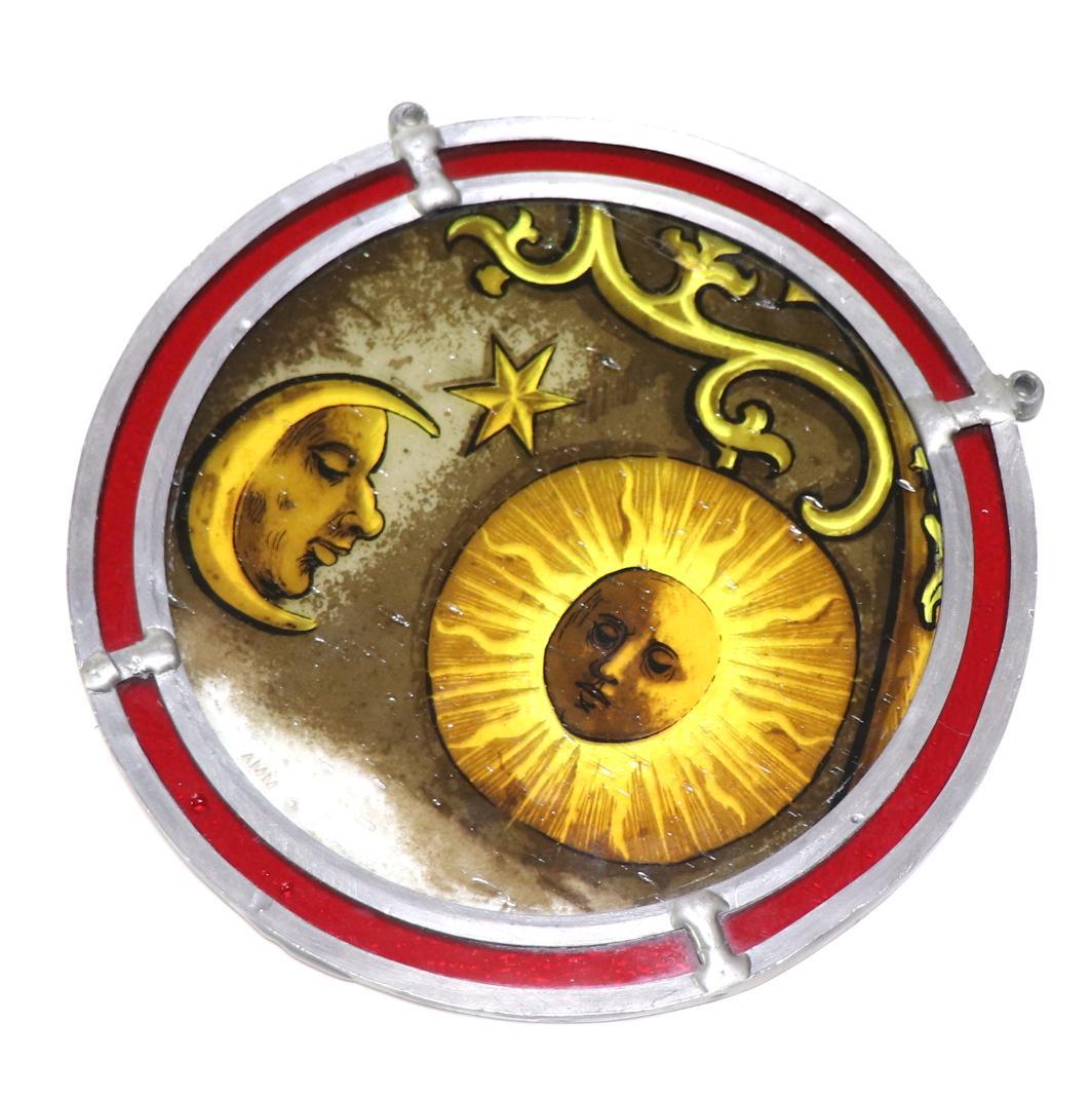 太陽&月&星 ヴィンテージ ステンドグラス 激レア ダブルリム製 メトロポリタン