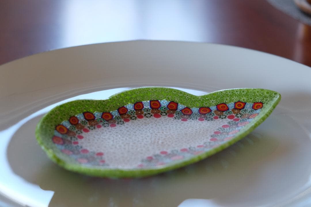 ベネチアングラス プレート ミルフィオリ 時代物 作家物 ムラノガラス 田子美紀