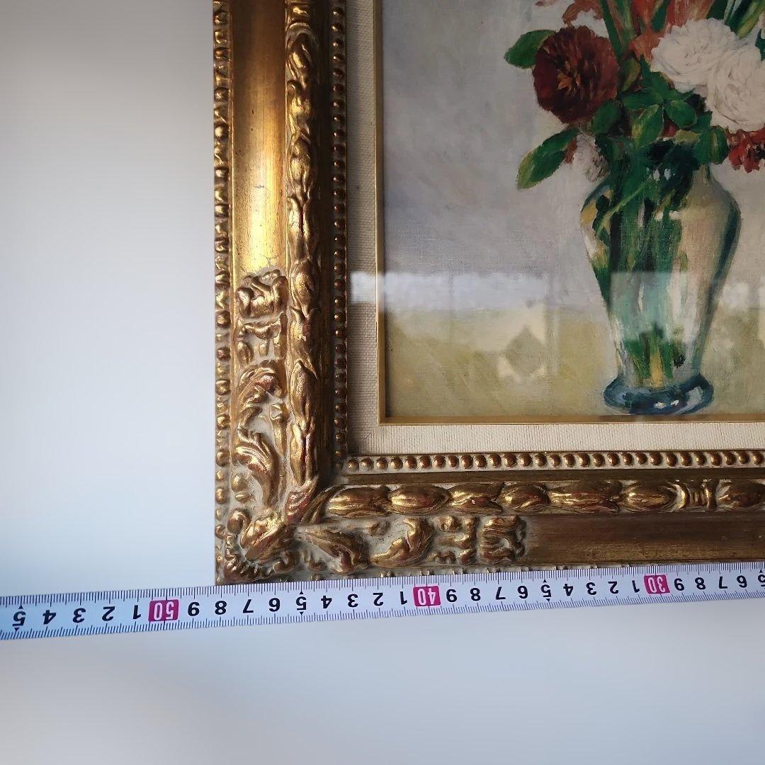 家具 花瓶の水彩画 金色フレーム