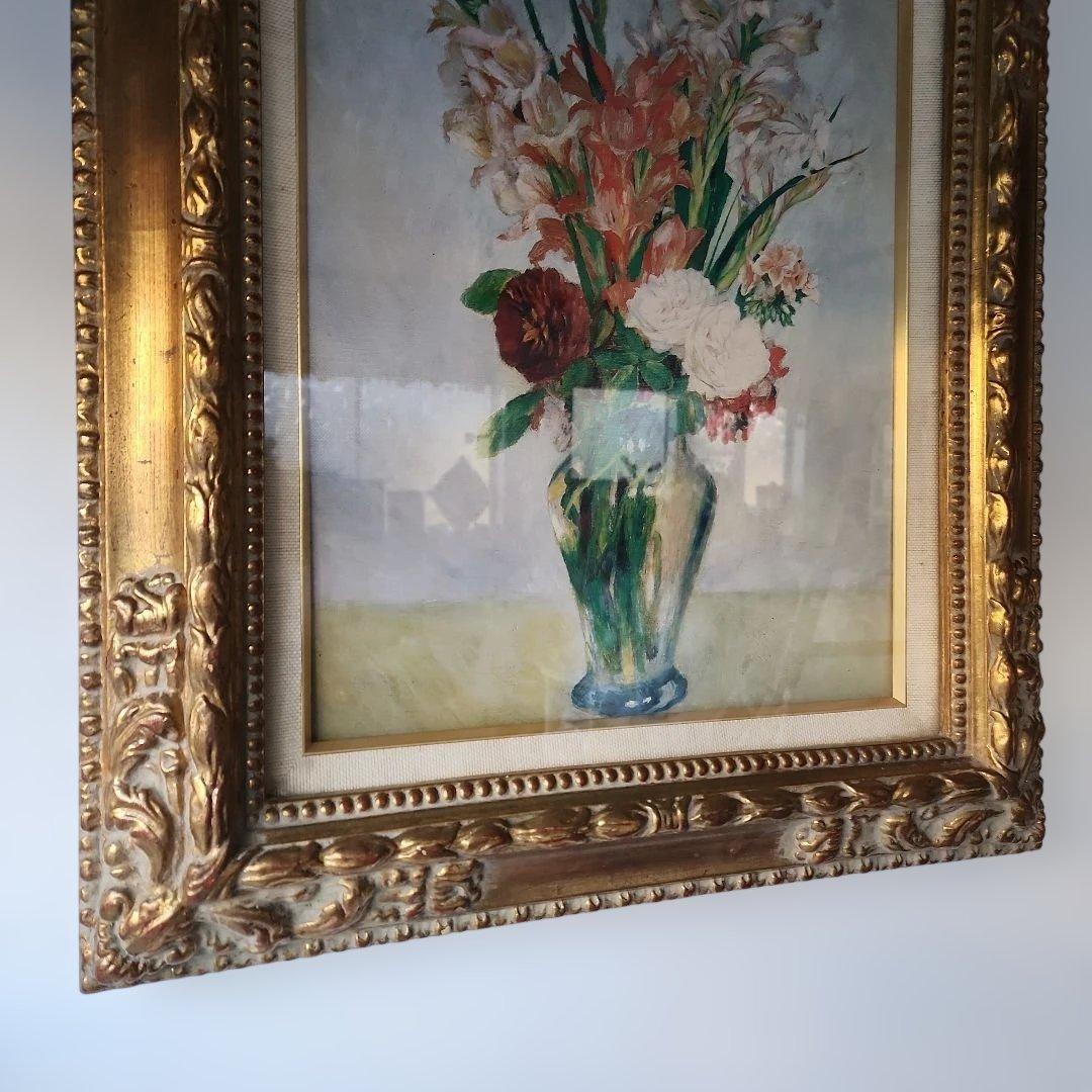 家具 花瓶の水彩画 金色フレーム