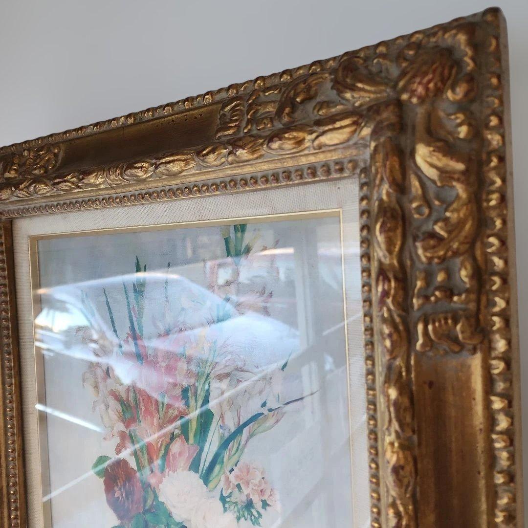 家具 花瓶の水彩画 金色フレーム