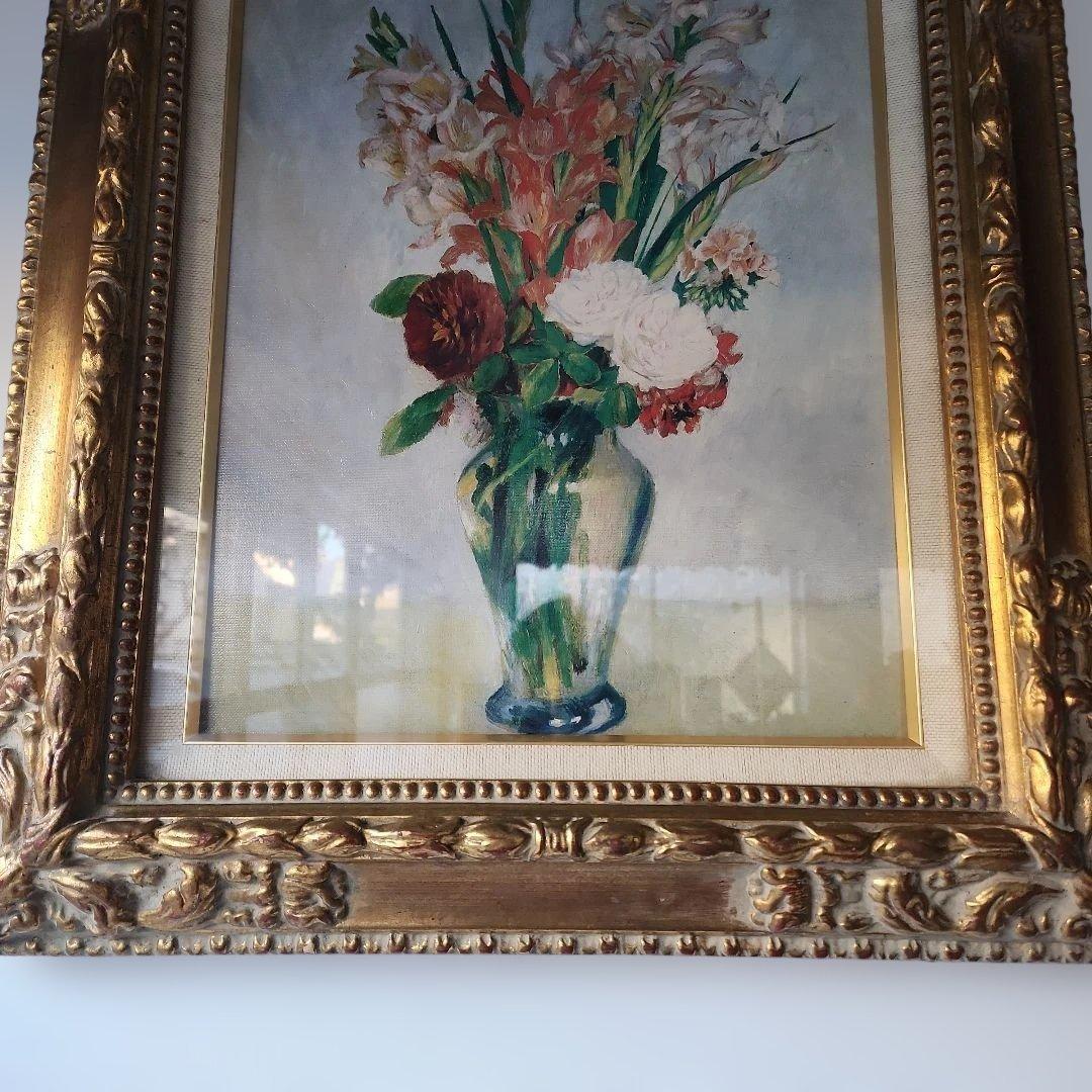 家具 花瓶の水彩画 金色フレーム