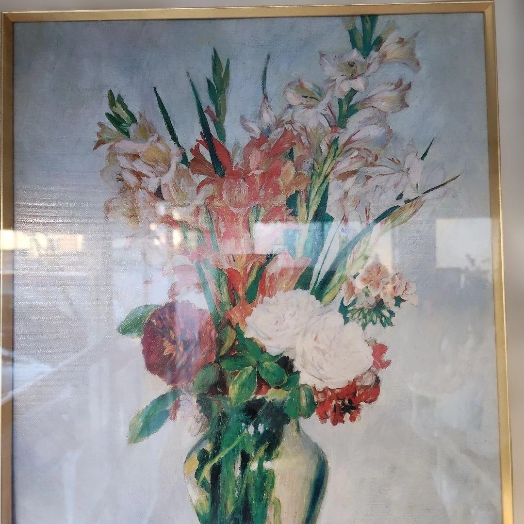 家具 花瓶の水彩画 金色フレーム