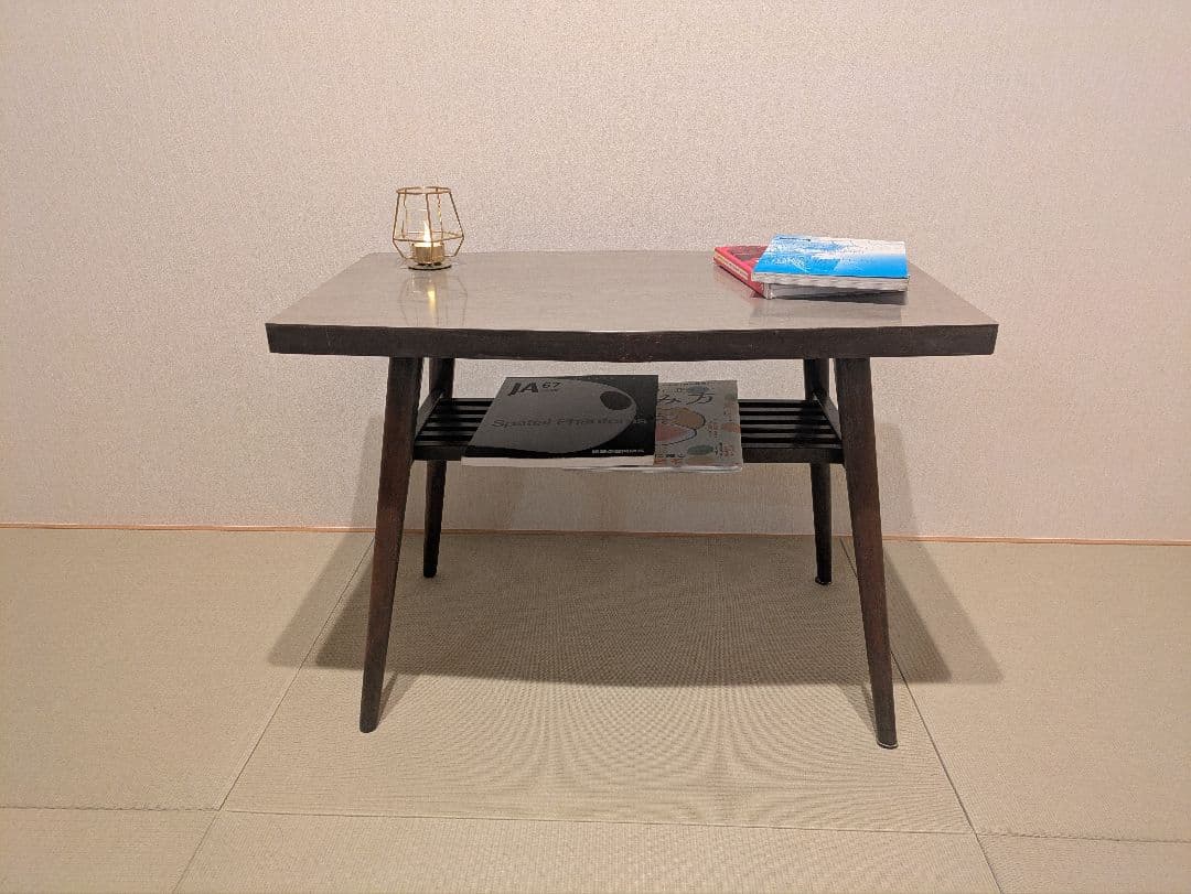 【北欧ミッドセンチュリー風】サイドテーブル マガジンラック付き コーヒーテーブル