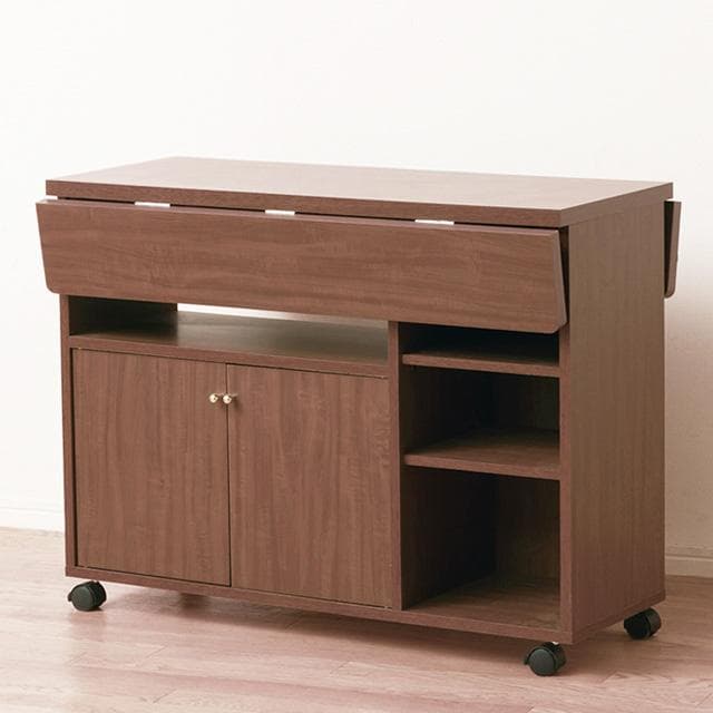 日本製 ２色 Ｎｅｗ両バタワゴン （ホワイト／ブラウン）テーブル机 折りたたみ