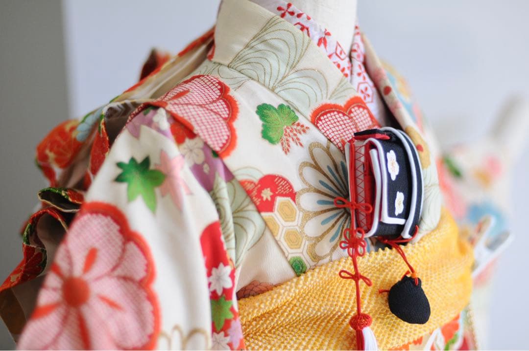 七五三 正絹 アンティーク フルセット 袋帯 7歳 5歳 ハーフ成人式 十三参り