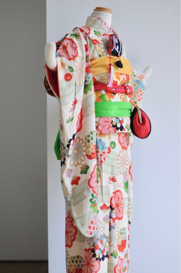 七五三 正絹 アンティーク フルセット 袋帯 7歳 5歳 ハーフ成人式 十三参り